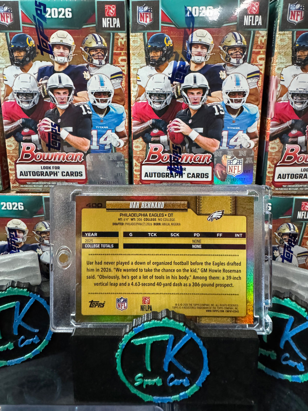 2026 Topps Flagship Football Uar Bernard #400 Gold Mirror SP Rookie RC – Philadelphia Eagles