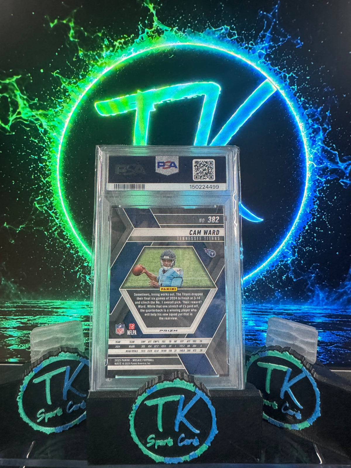2025 Panini Mosaic Cam Ward Red Camo RC #382 PSA 10 GEM MINT – Titans