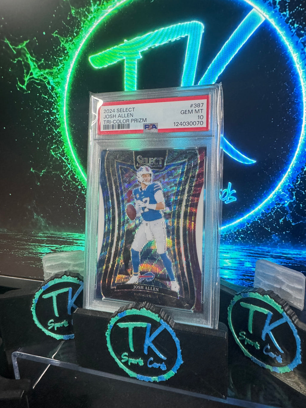 2024 Panini Select Josh Allen Tri-Color Prizm /199 #387 PSA 10 GEM MINT – Bills