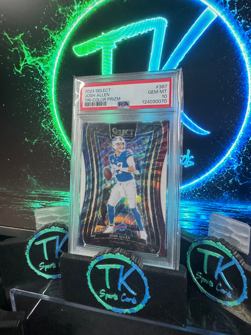 2024 Panini Select Josh Allen Tri-Color Prizm /199 #387 PSA 10 GEM MINT – Bills