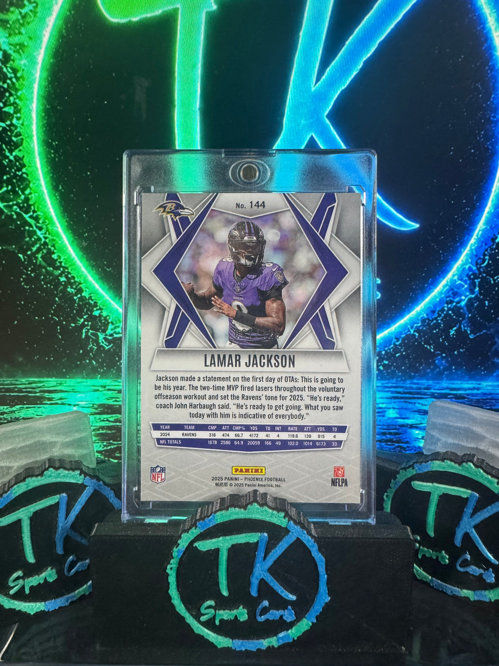 2025 Panini Phoenix Lamar Jackson Copper Pandora /125 #144 – Ravens