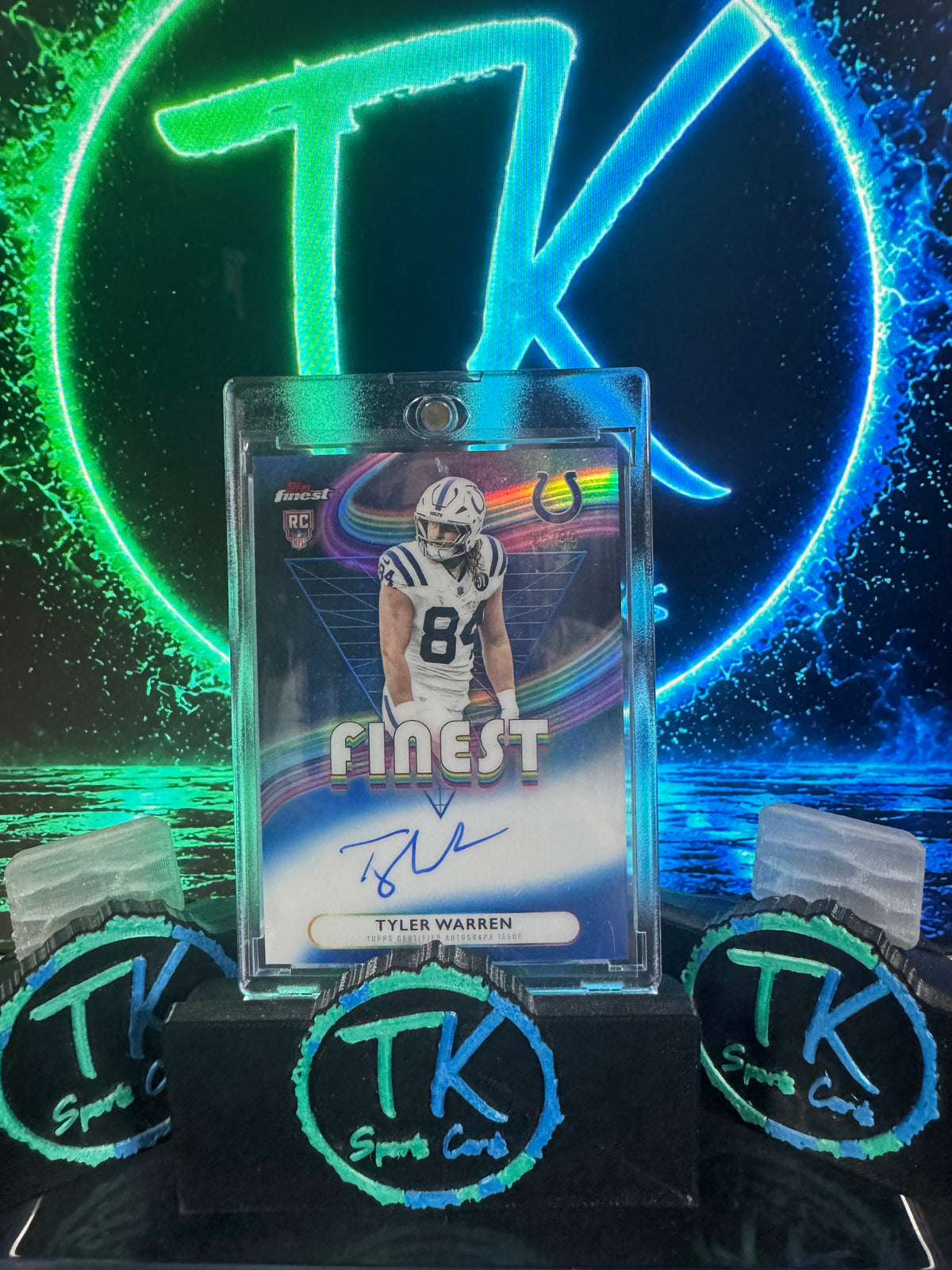 2025 Topps Finest Tyler Warren Rookie Finest On Card Autograph /99 RFA-TWA – Colts RC