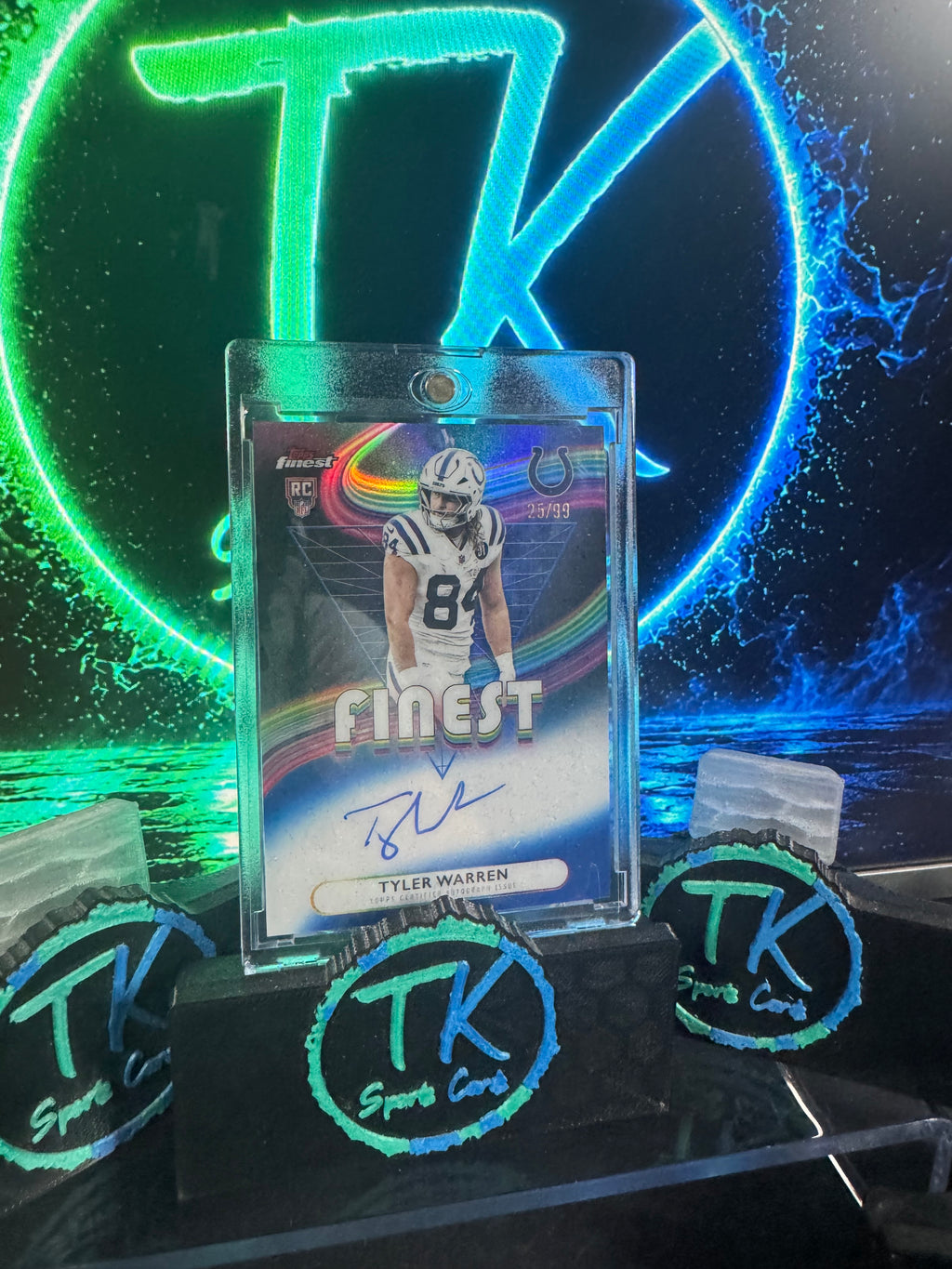 2025 Topps Finest Tyler Warren Rookie Finest On Card Autograph /99 RFA-TWA – Colts RC