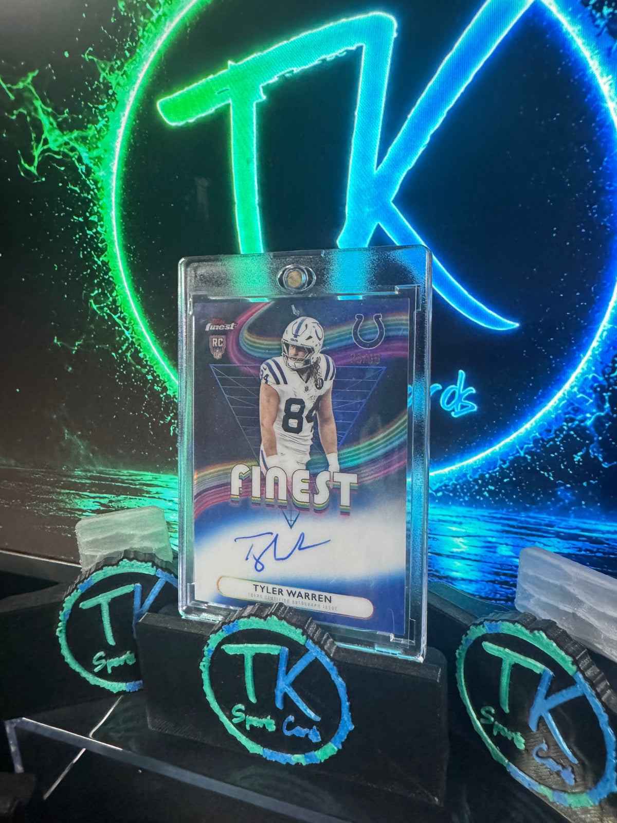 2025 Topps Finest Tyler Warren Rookie Finest On Card Autograph /99 RFA-TWA – Colts RC